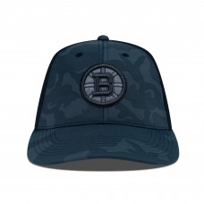 Boston Bruins Levelwear Black Clash Nightfall Blackout Patch Structured Mesh Flex Hat