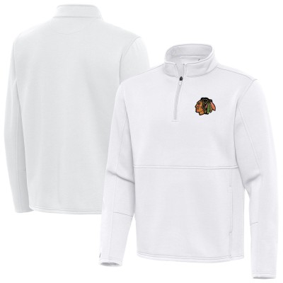 Кофта на короткой молнии Chicago Blackhawks Antigua Twist - White