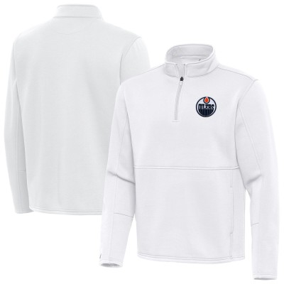 Кофта на короткой молнии Edmonton Oilers Antigua White Twist