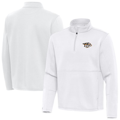 Nashville Predators Antigua White Twist Quarter-Zip Pullover Jacket