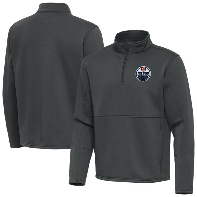 Кофта на короткой молнии Edmonton Oilers Antigua Pewter Twist