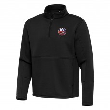 New York Islanders Antigua Black Twist Quarter-Zip Pullover Jacket