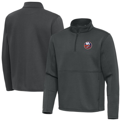 New York Islanders Antigua Pewter Twist Quarter-Zip Pullover Jacket