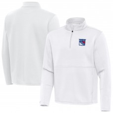 New York Rangers Antigua White Twist Quarter-Zip Pullover Jacket New York Rangers Antigua White Twist Quarter-Zip Pullover Jacket