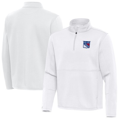 New York Rangers Antigua White Twist Quarter-Zip Pullover Jacket