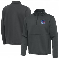 New York Rangers Antigua Pewter Twist Quarter-Zip Pullover Jacket New York Rangers Antigua Pewter Twist Quarter-Zip Pullover Jacket