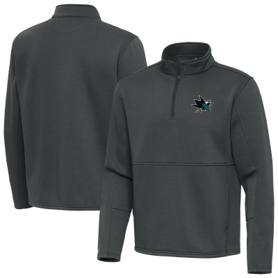 San Jose Sharks Antigua Pewter Twist Quarter-Zip Pullover Jacket
