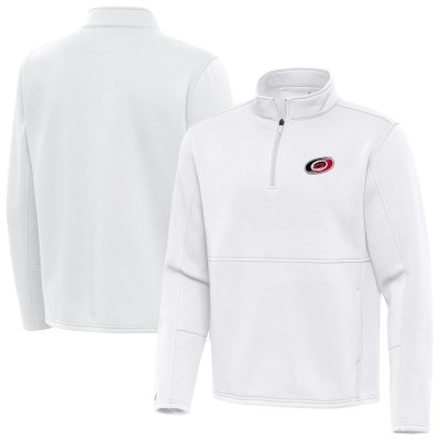 Carolina Hurricanes Antigua White Twist Quarter-Zip Pullover Jacket