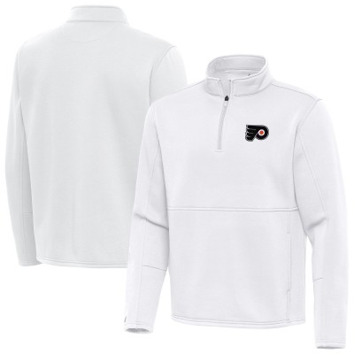 Philadelphia Flyers Antigua White Twist Quarter-Zip Pullover Jacket