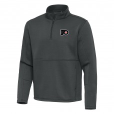 Philadelphia Flyers Antigua Pewter Twist Quarter-Zip Pullover Jacket