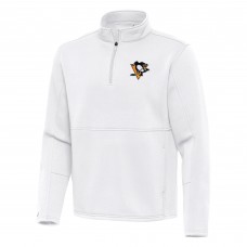 Кофта на короткой молнии Pittsburgh Penguins Antigua White Twist Кофта на короткой молнии Pittsburgh Penguins Antigua White Twist