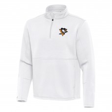 Кофта на короткой молнии Pittsburgh Penguins Antigua White Twist