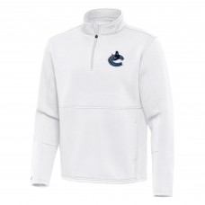 Vancouver Canucks Antigua White Twist Quarter-Zip Pullover Jacket
