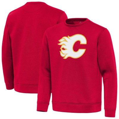 Calgary Flames Antigua Red Relevant Lightweight Pullover Sweatshirt