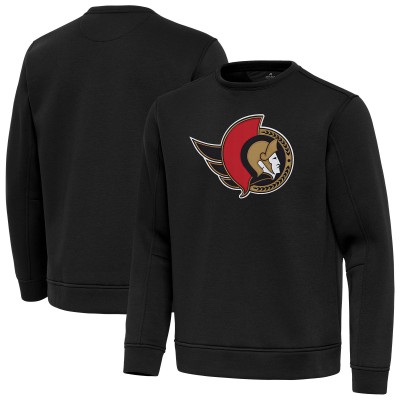 Ottawa Senators Antigua Black Relevant Lightweight Pullover Sweatshirt