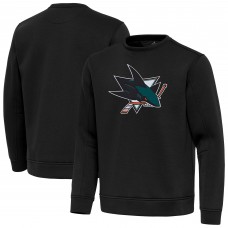 San Jose Sharks Antigua Black Relevant Lightweight Pullover Sweatshirt
