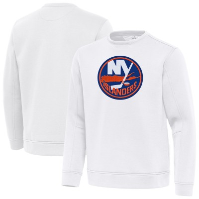 New York Islanders Antigua White Relevant Lightweight Pullover Sweatshirt