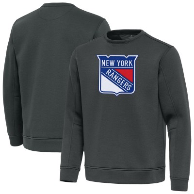 New York Rangers Antigua Pewter Relevant Lightweight Pullover Sweatshirt