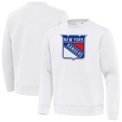 New York Rangers Antigua White Relevant Lightweight Pullover Sweatshirt