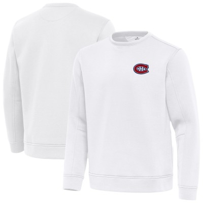 Montreal Canadiens Antigua White Relevant Lightweight Pullover Sweatshirt