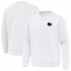 San Jose Sharks Antigua White Relevant Lightweight Pullover Sweatshirt