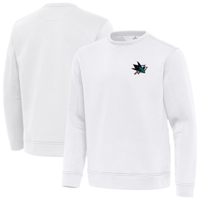 San Jose Sharks Antigua White Relevant Lightweight Pullover Sweatshirt
