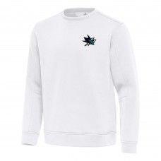 San Jose Sharks Antigua White Relevant Lightweight Pullover Sweatshirt