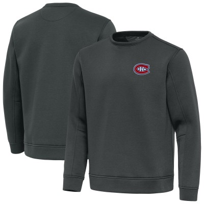 Montreal Canadiens Antigua Pewter Relevant Lightweight Pullover Sweatshirt