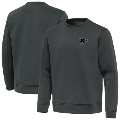 San Jose Sharks Antigua Pewter Relevant Lightweight Pullover Sweatshirt