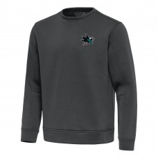 San Jose Sharks Antigua Pewter Relevant Lightweight Pullover Sweatshirt