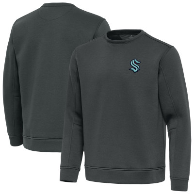 Seattle Kraken Antigua Pewter Relevant Lightweight Pullover Sweatshirt