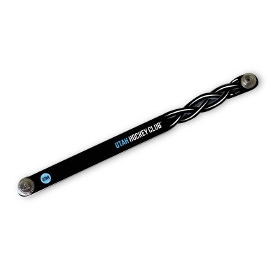 Utah Hockey Club Personalized Leather Single Braid Bracelet - Black