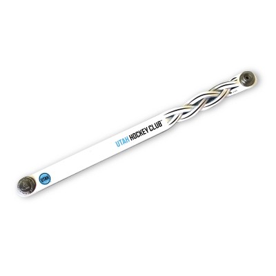 Utah Hockey Club Personalized Leather Single Braid Bracelet - White