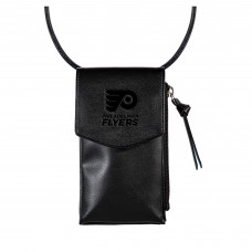 Philadelphia Flyers Black Hybrid Leather Crossbody Cell Phone Wallet
