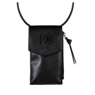Boston Bruins Black Hybrid Leather Crossbody Cell Phone Wallet