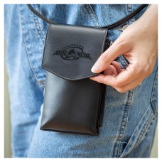 Кошелек Colorado Avalanche Black Hybrid Leather Crossbody Cell Phone
