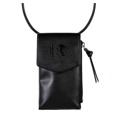 Chicago Blackhawks Black Hybrid Leather Crossbody Cell Phone Wallet