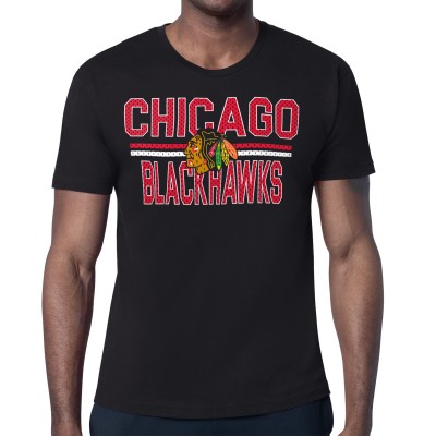 Футболка Chicago Blackhawks Starter Mesh Look Team Name - Black