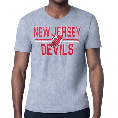 Футболка New Jersey Devils Starter Heather Gray Mesh Look Team Name