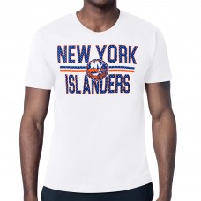 New York Islanders Starter White Mesh Look Team Name T-Shirt New York Islanders Starter White Mesh Look Team Name T-Shirt