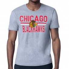 Футболка Chicago Blackhawks Starter Mesh Look Team Name - Heather Gray