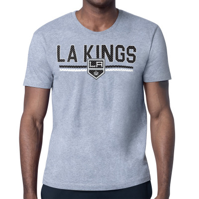 Los Angeles Kings Starter Heather Gray Mesh Look Team Name T-Shirt