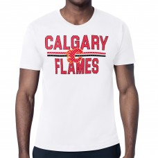 Calgary Flames Starter White Mesh Look Team Name T-Shirt