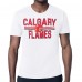 Calgary Flames Starter White Mesh Look Team Name T-Shirt