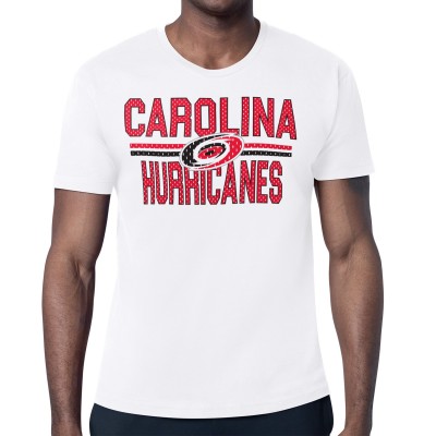 Carolina Hurricanes Starter White Mesh Look Team Name T-Shirt