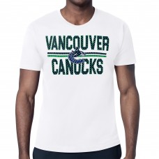 Vancouver Canucks Starter White Mesh Look Team Name T-Shirt