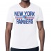 New York Rangers Starter White Mesh Look Team Name T-Shirt New York Rangers Starter White Mesh Look Team Name T-Shirt