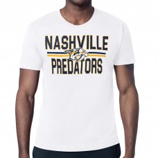 Nashville Predators Starter White Mesh Look Team Name T-Shirt