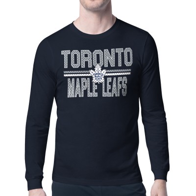 Футболка с длинным рукавом Toronto Maple Leafs Starter Navy Mesh Look Team Name