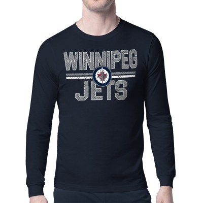 Футболка с длинным рукавом Winnipeg Jets Starter Mesh Look Team Name - Navy